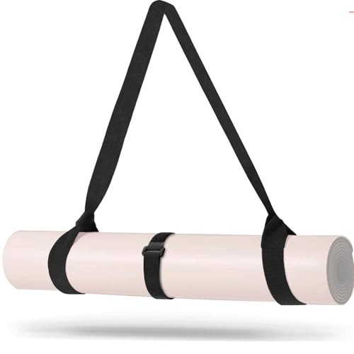 Yoga Mat Carrier Strap – Adjustable Thick and Wide Strap for Carrying Mat Black