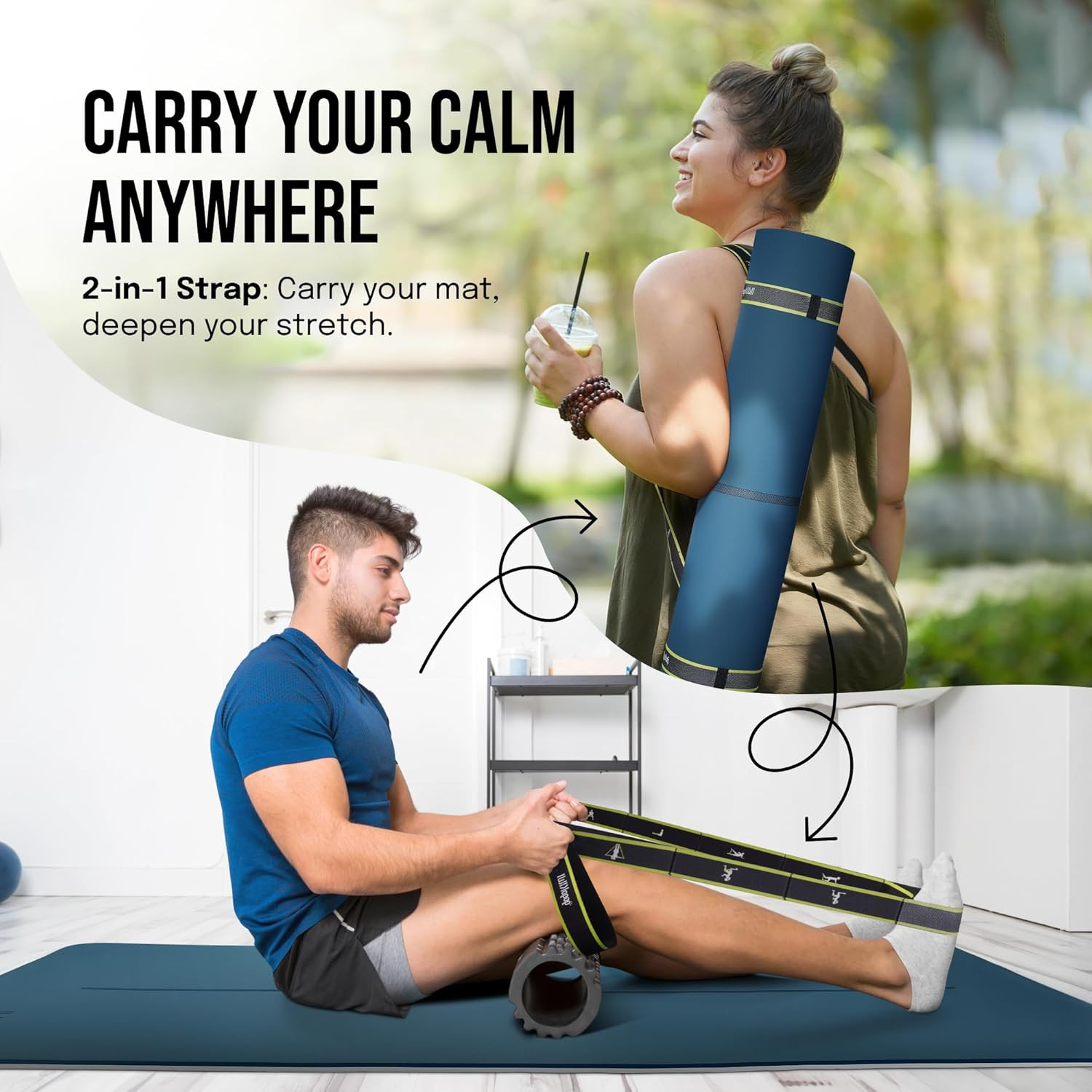 Extra Wide Non-Slip Yoga Mat with Alignment Marks for Men & Women 72&Prime;x36
