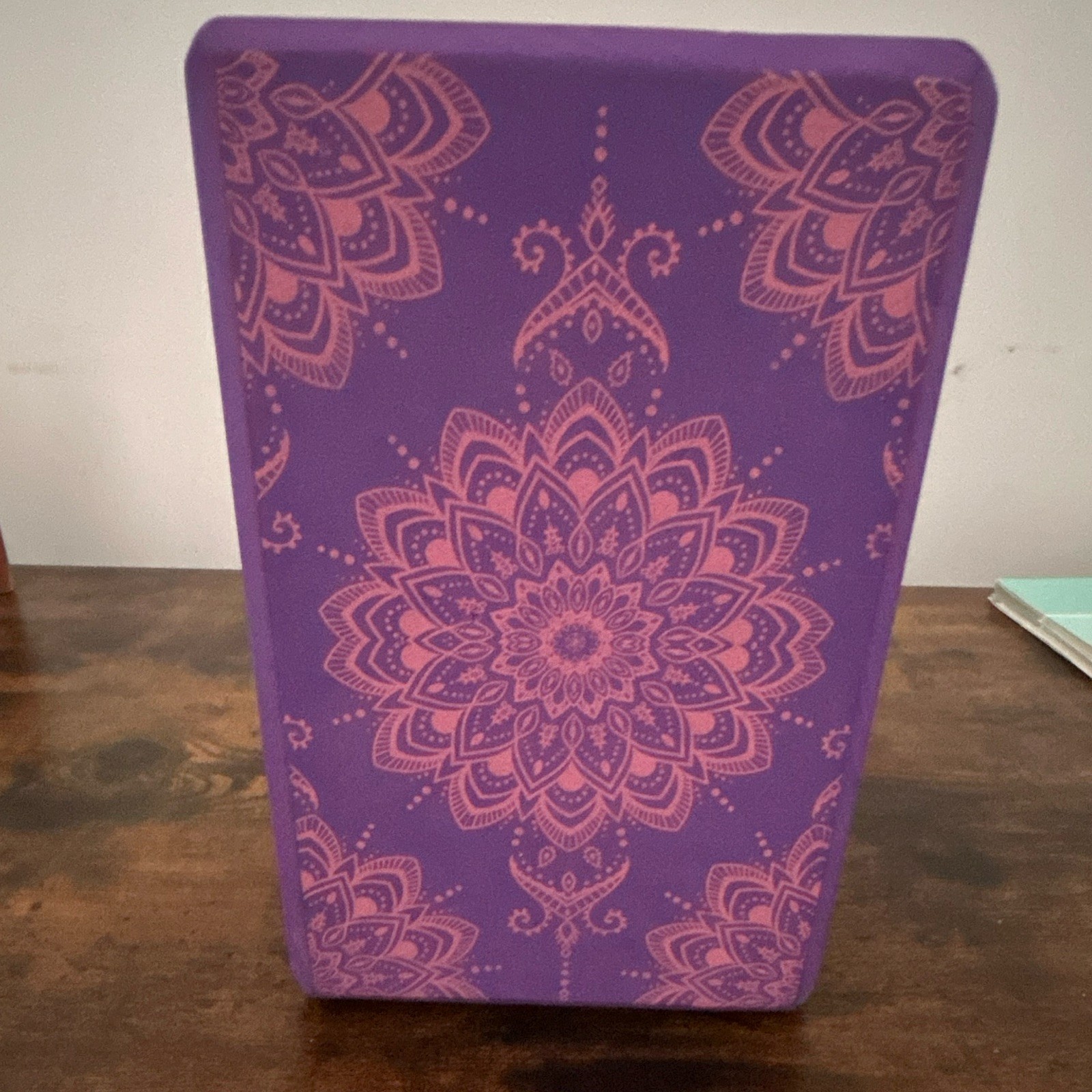 Purple & Pink Mandala Print Foam Yoga Block for Unisex Adults, 1 Item Never Used