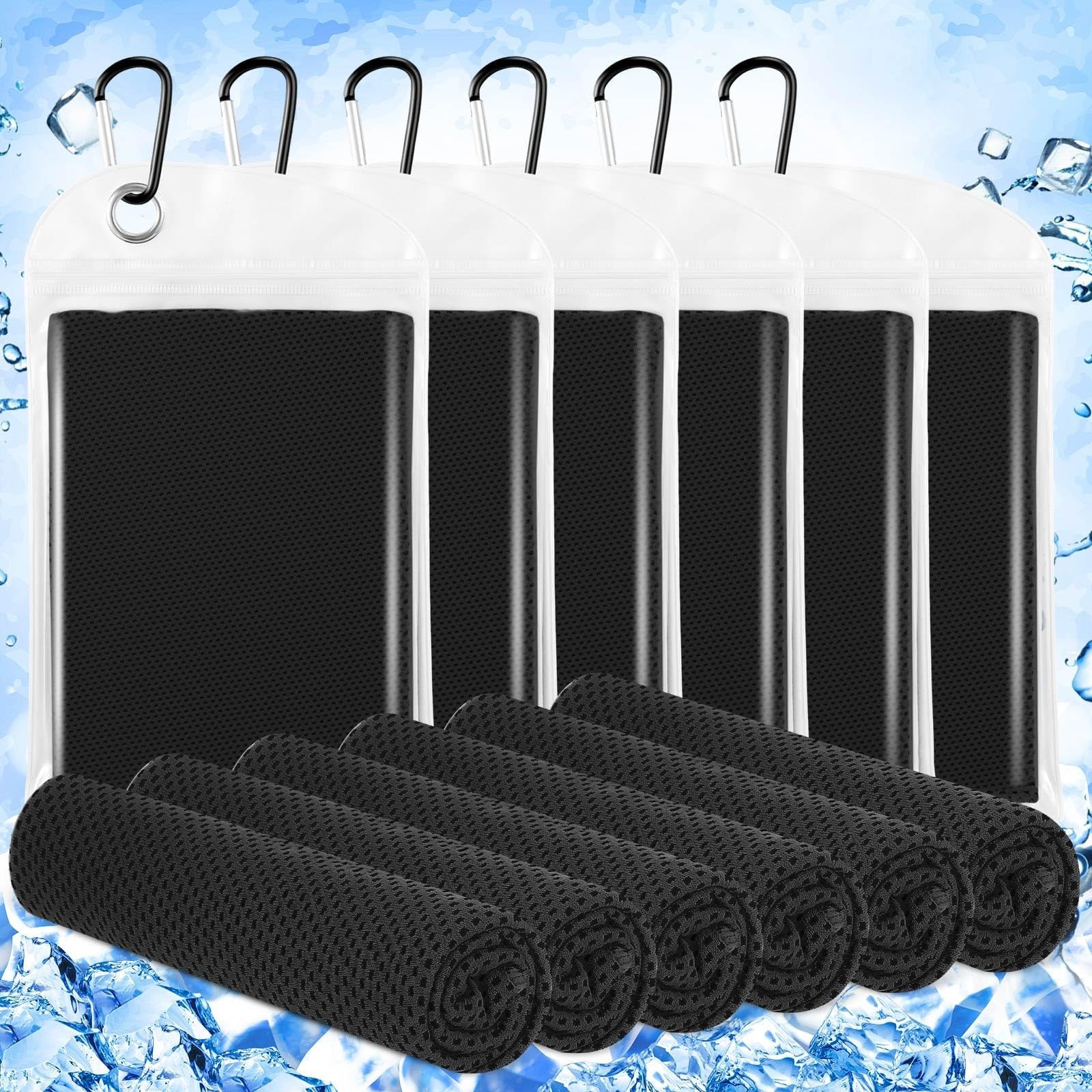 Hosuly 6 Pack Cooling Towels 40&Prime; x 12&Prime; Sport Towels, Cooling Rag for Neck and…