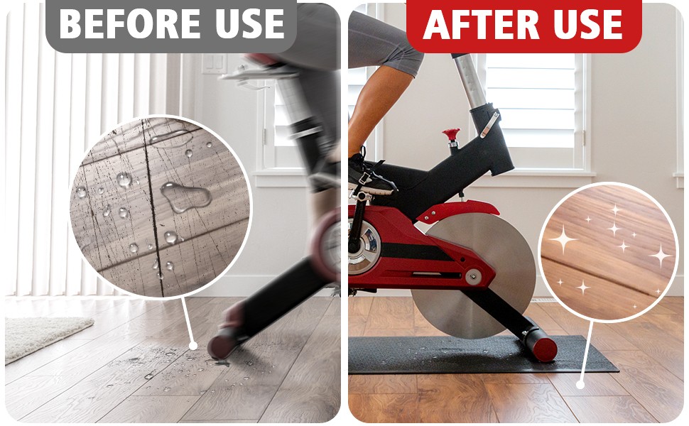Bike Mat | 6mm Thickness, 36&Prime; x 72&Prime; Exercise Bike Mat/Treadmill Mat for Hardwood