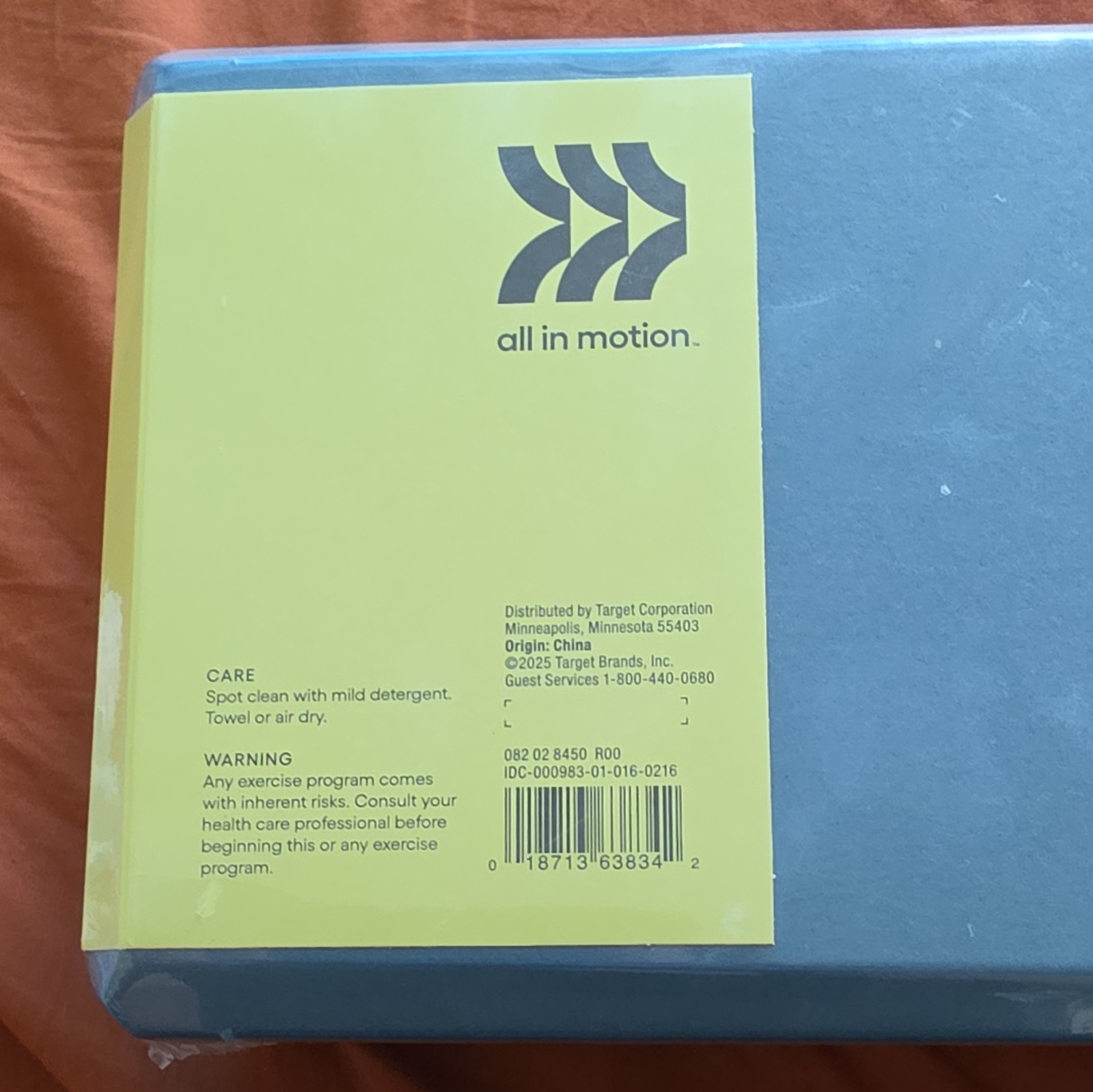 All in Motion Blue Foam Yoga Block Lightweight Unisex Adults 9 x 6 x 4 in