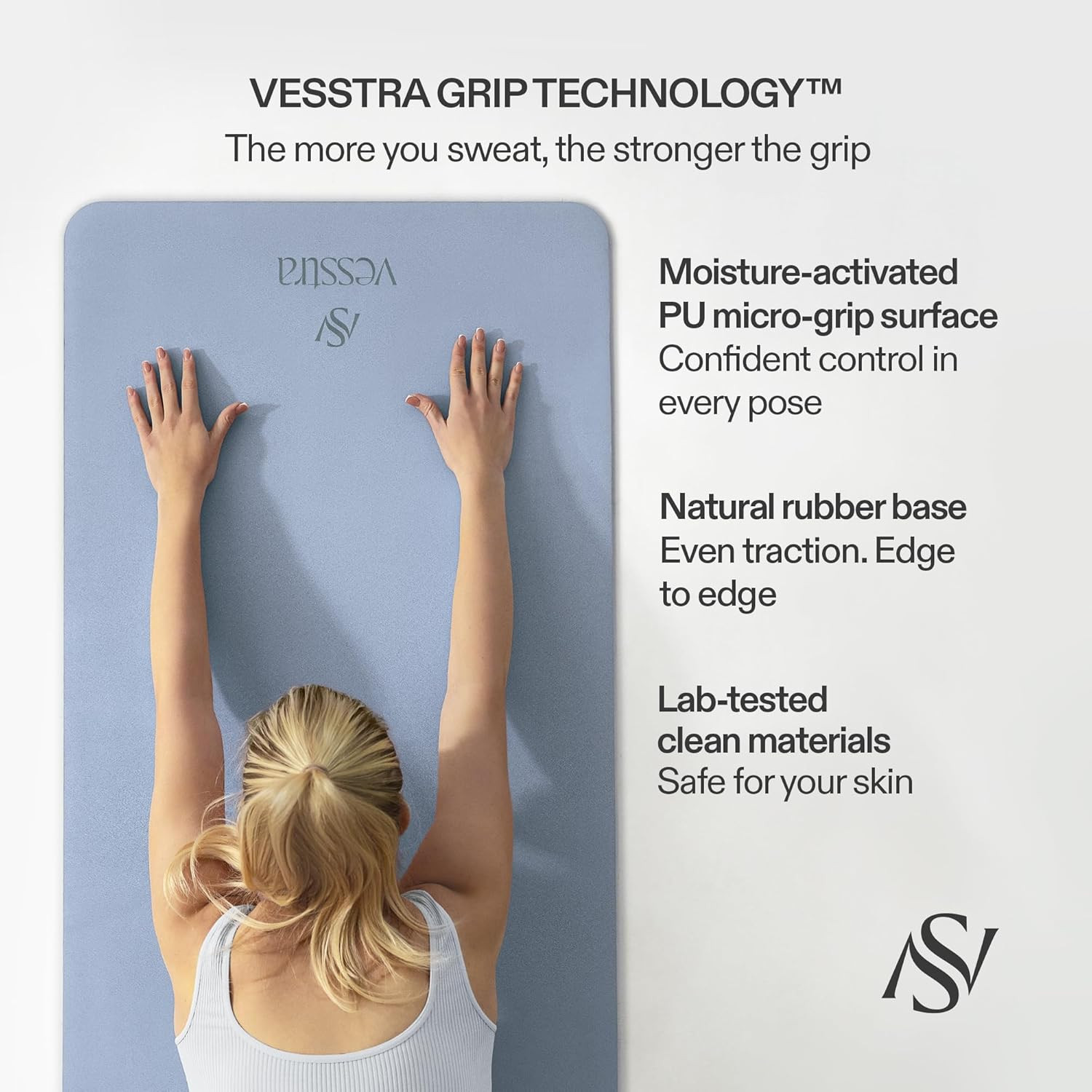 Premium Yoga Mat – Sweat-Activated Non-Slip PU Grip I Natural Rubber Base I 4Mm