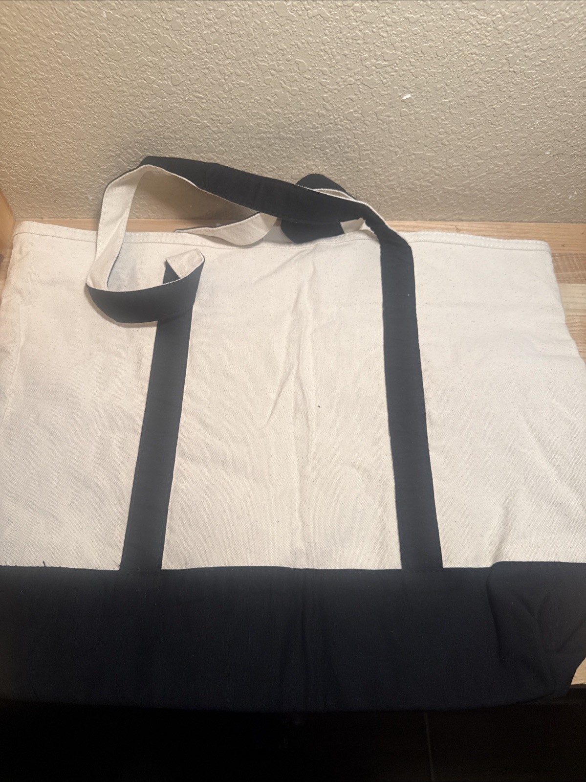 22&Prime; Heavy Duty Cotton Canvas Tote Bag (Zippered) Black