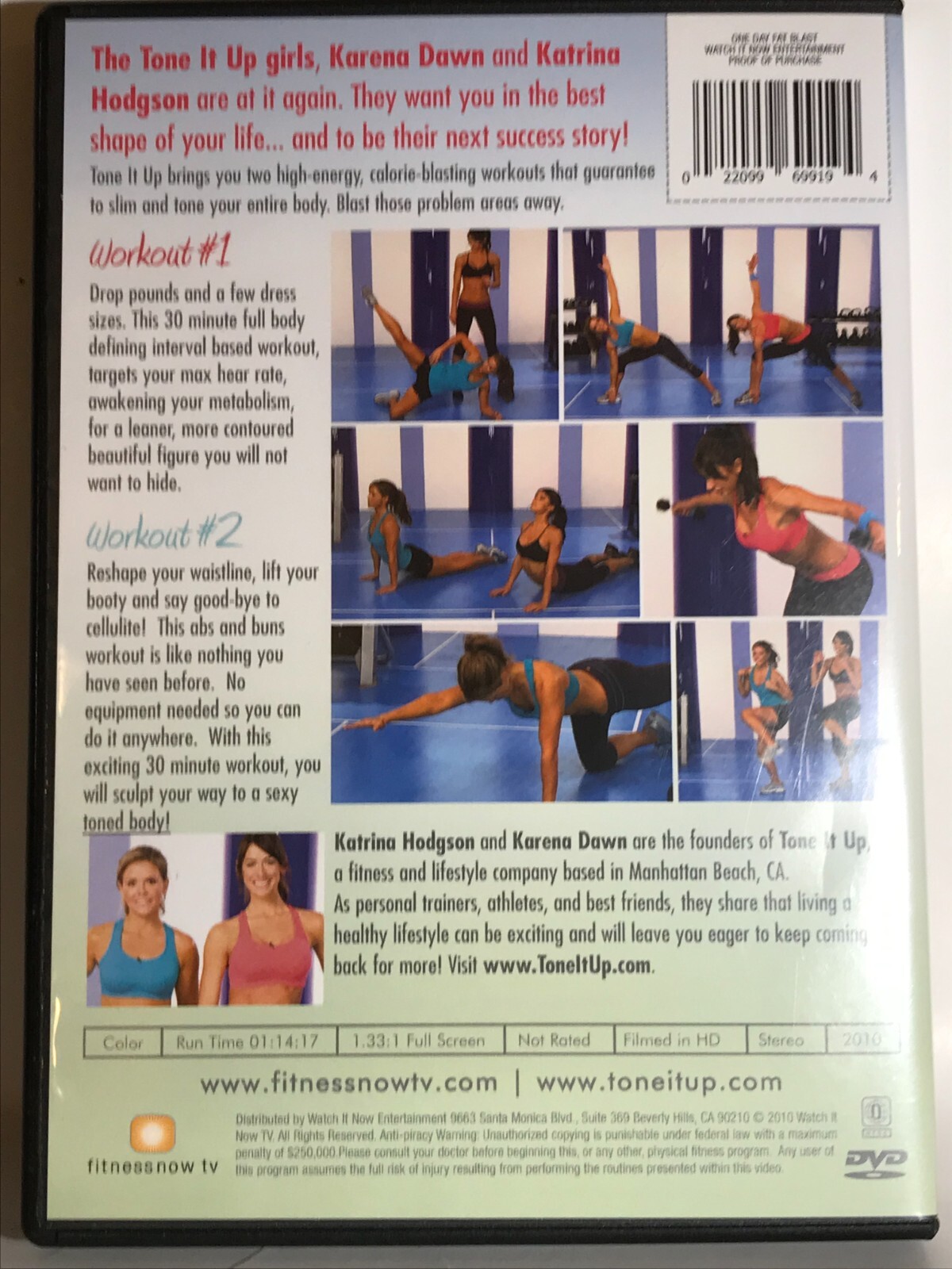 Tone It Up! One Day Fat Blast – DVD By Karena Dawn,Katrina Hodgson – VERY GOOD