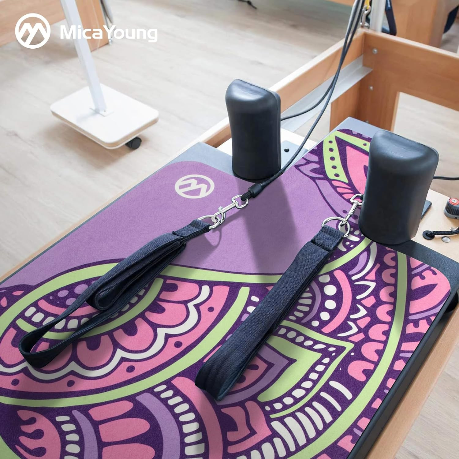 Non-Slip Pilates Reformer Mat Cover with Carry Pouch, 1mm Thick, Purple