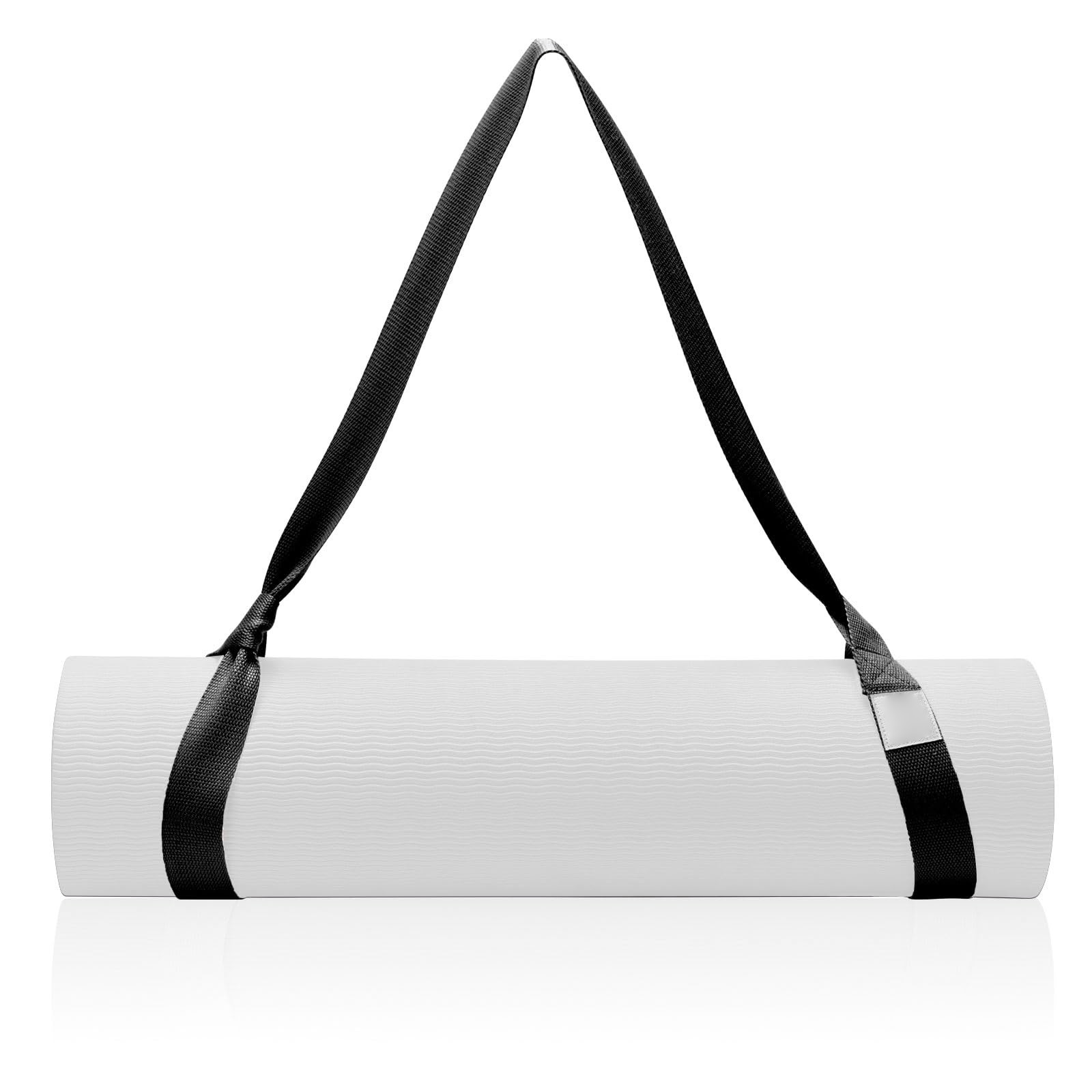 Yoga Mat Carrier,Strap For Yoga Mats,Hands Free Carry Sling,Mat Not Incded,White