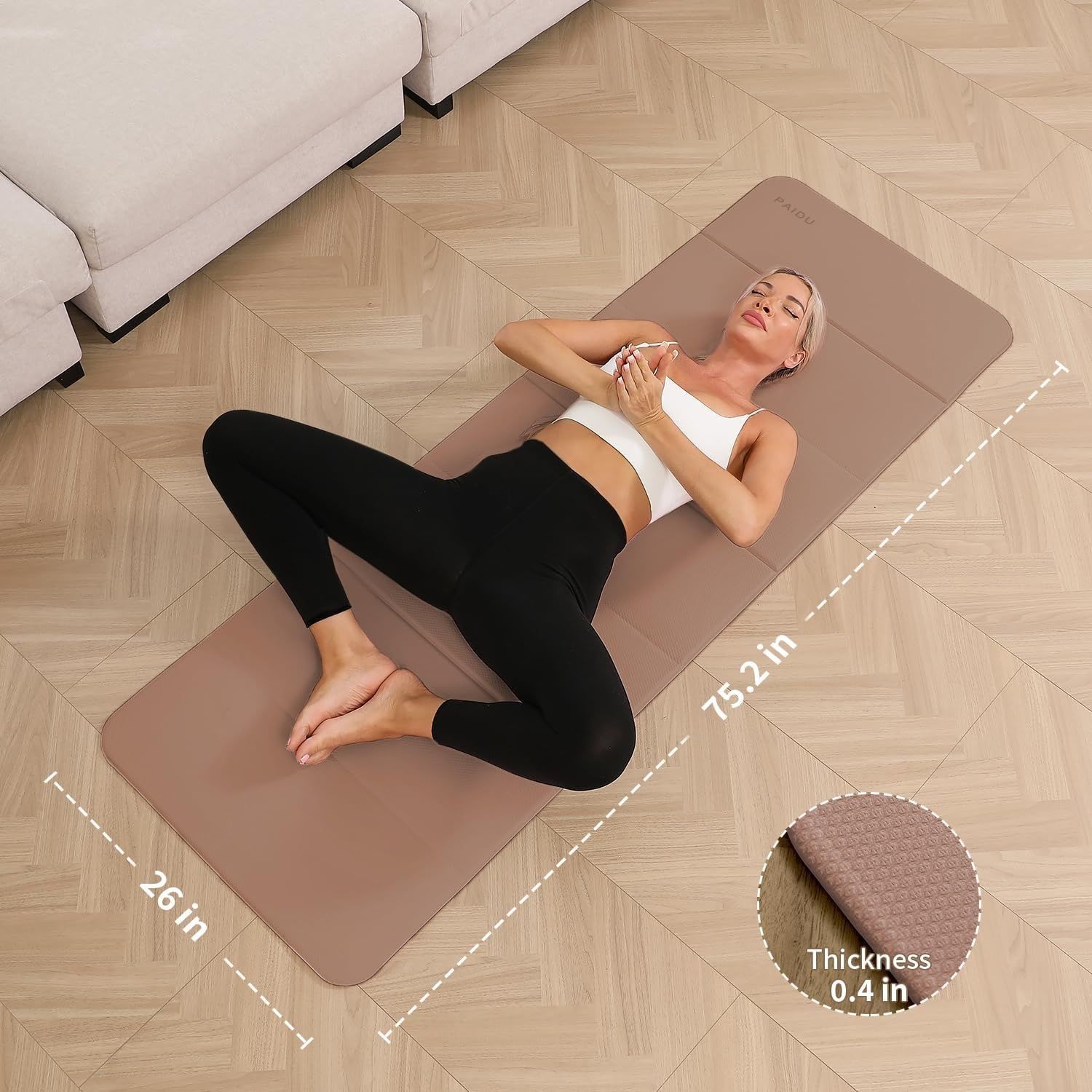 Yoga Mat – 10mm Extra Thick, 75&Prime;26&Prime; Non-Slip Exercise Fitness Mat