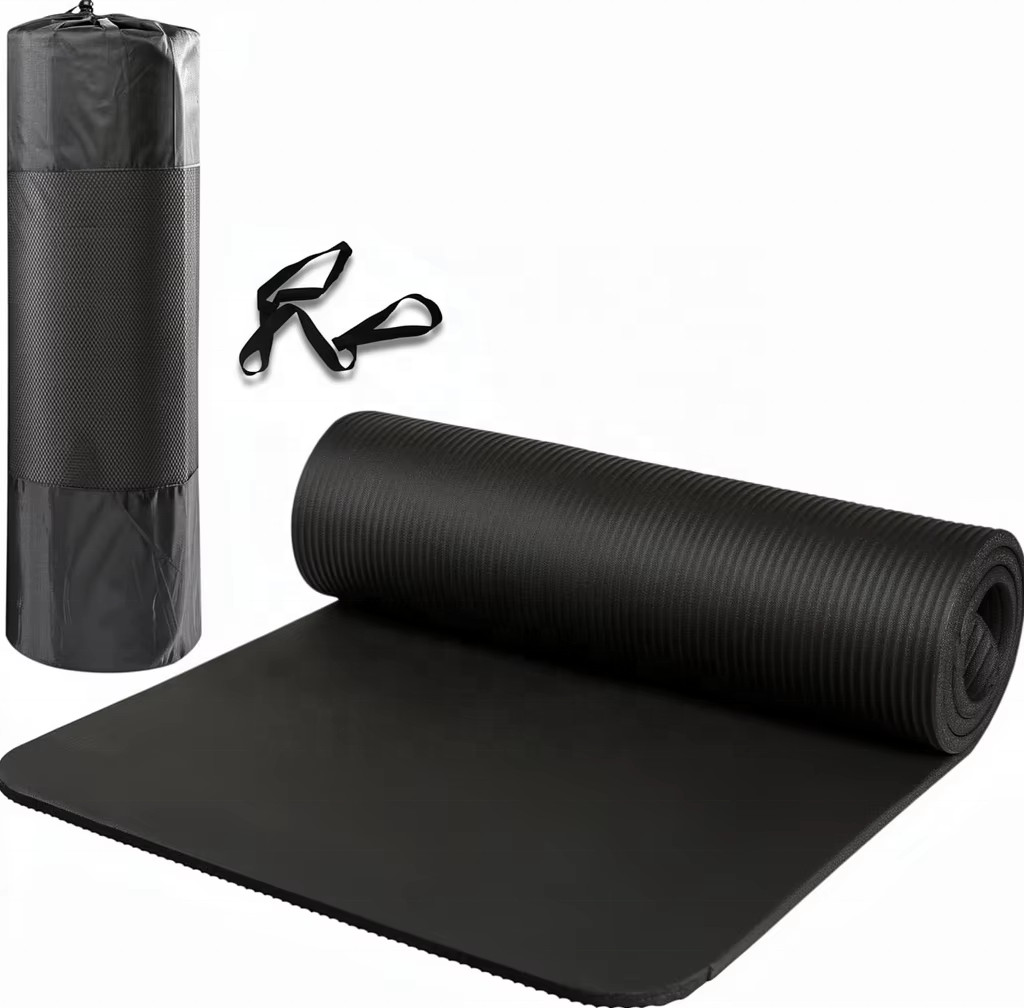 Exercice Mat with Strap-Non-Slip Yoga Mat for Workout, Fitness, Home, Gym