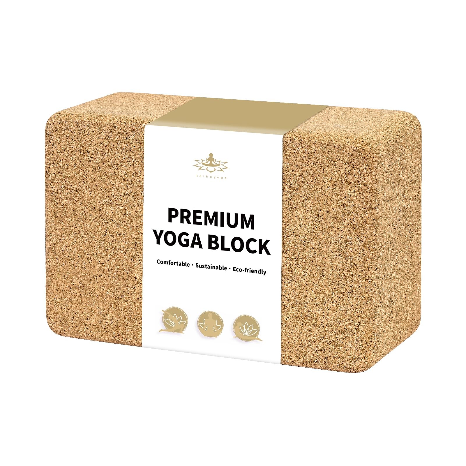 Cork Yoga Block, Natural Cork from Portuguese, Premium Brick 9&Prime;x6&Prime;x3&Prime;, Eco-Fr…