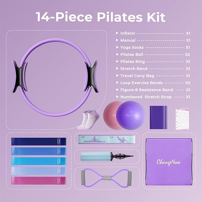 Targeted Training Pilates Kit,Upgraded Pilates Equipment for Women with 14 » …