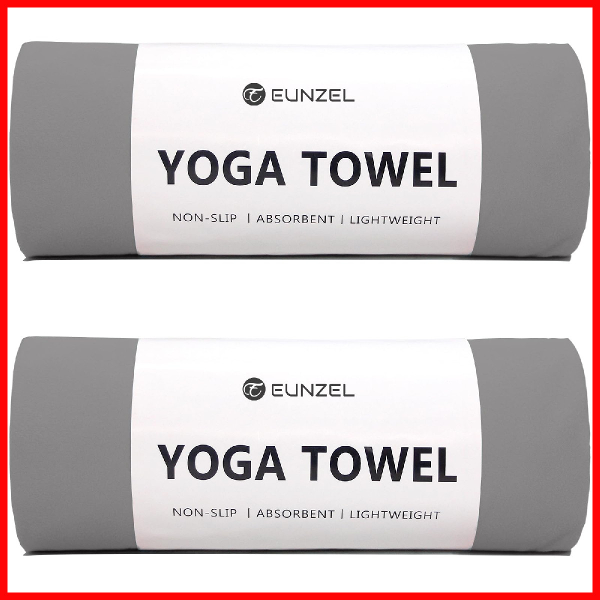 Eunzel 2 Pack Hot Yoga Towel Non Slip Yoga Mat Towel Non-Slip Sweat Absorbent