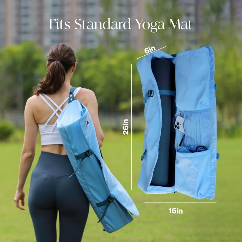 Tumaz Yoga Mat Bag | Padded Adjustable Shoulder Strap | Fits Up to 26&Prime; Mats | Mu