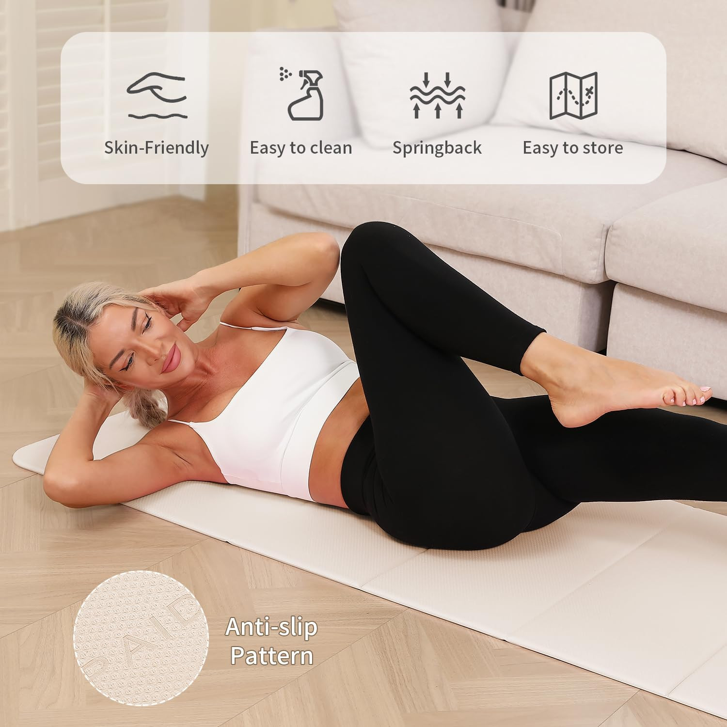 Foldable Yoga Mat – 10Mm Extra Thick, 75&Prime;26&Prime; Non-Slip Exercise Fitness Mat | SGS