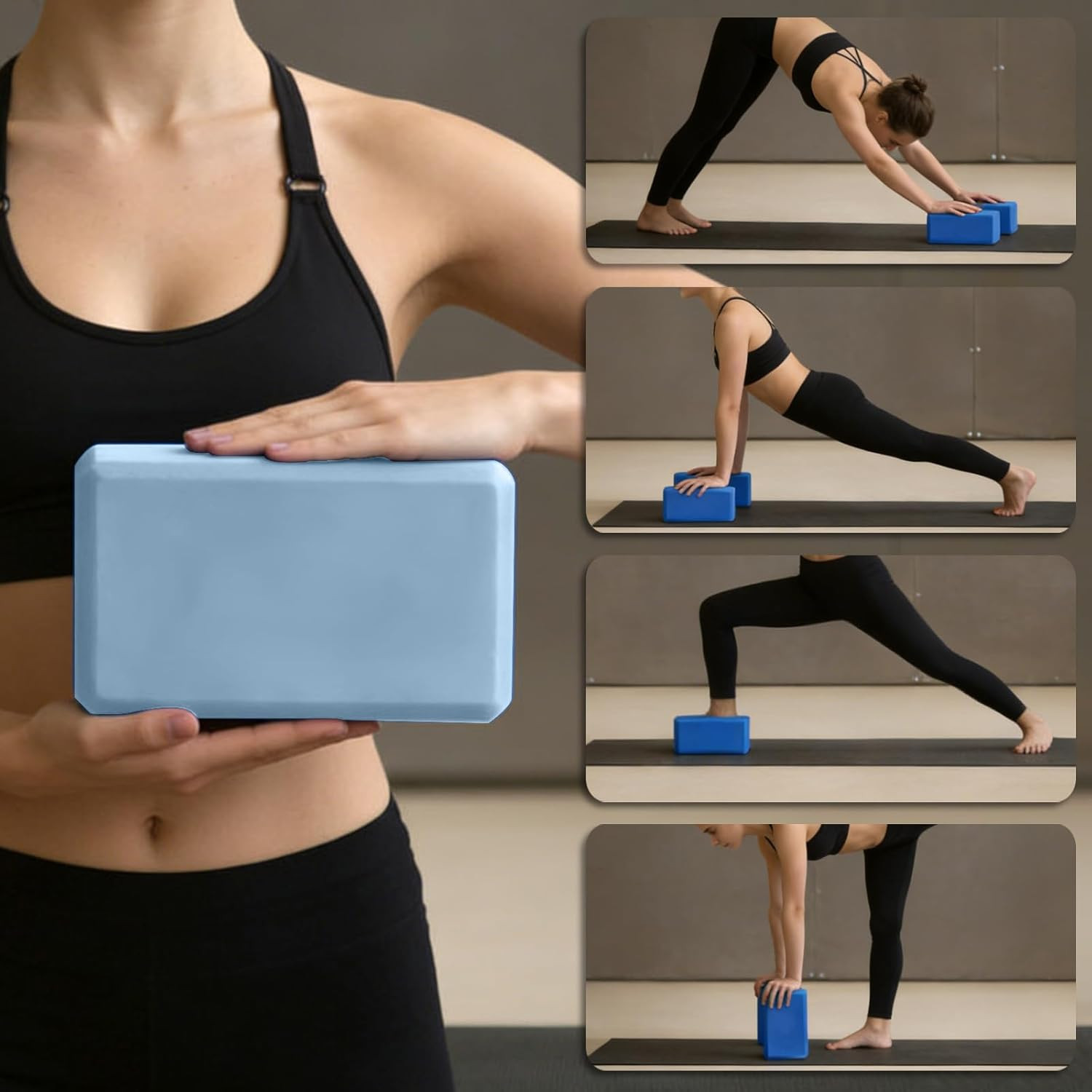 Yoga Blocks 2 Pcs, 9&Prime;X6&Prime;X3&Prime; Yoga Brick Foam Blocks EVA Foam Block Yoga Props Acc
