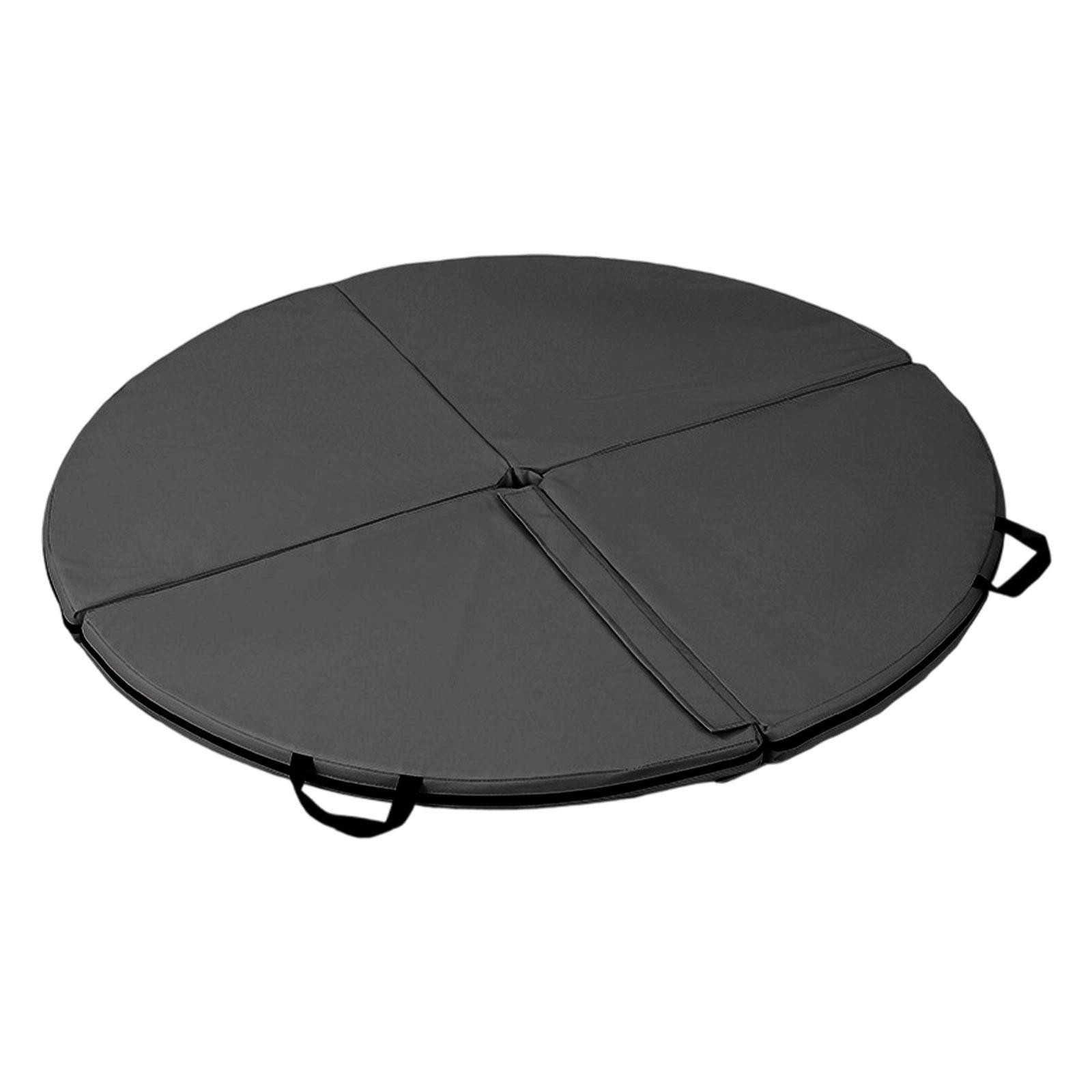 Folding Pole Dance Mat Black Convenient Equipment Lightweight PU Cover Portable