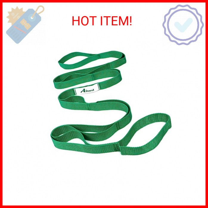 Abiarst Stretching Strap Yoga Straps for Physical Therapy, 10 Loops Non-Elastic