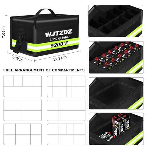 Lipo Fireproof Explosionproof Safe Bag-Large Capacity Upgraded Size Dark Black