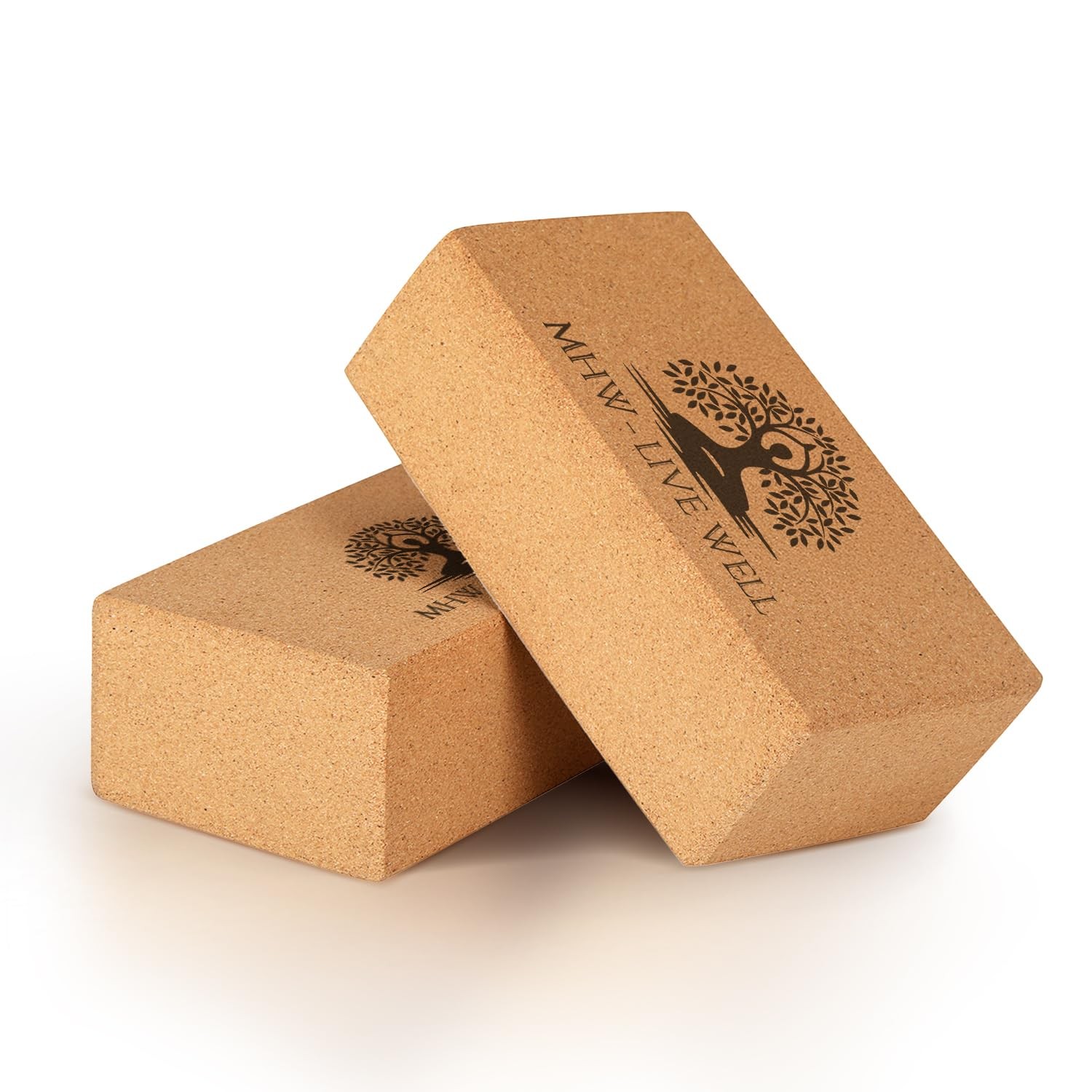 MHW LIVE WELL Cork Yoga Block – Natural AntiSlip Yoga Block for Stability & …