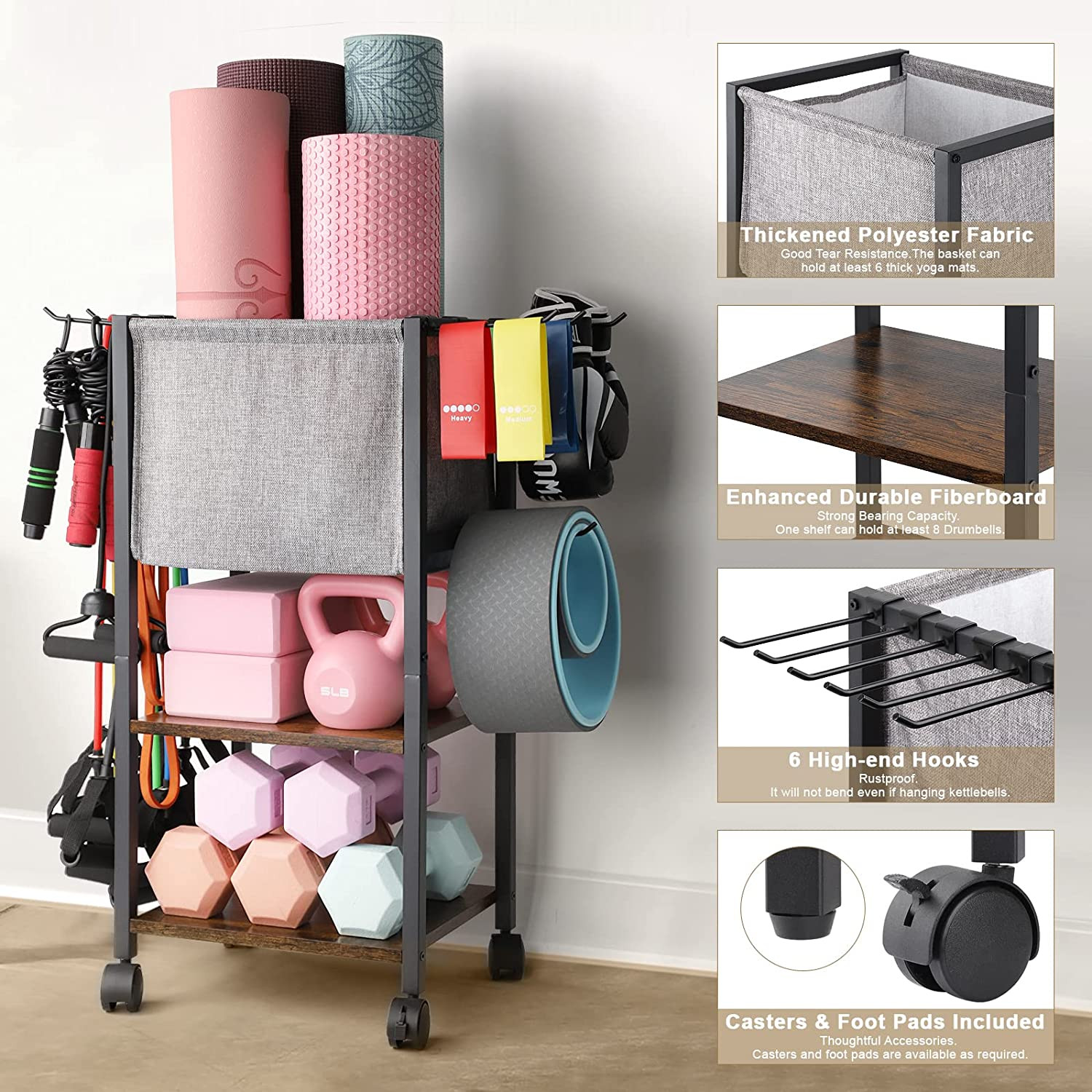 Yoga Mat Storage Rack Home Gym Equipment Workout Equipment Organizer Yoga Mat Ho