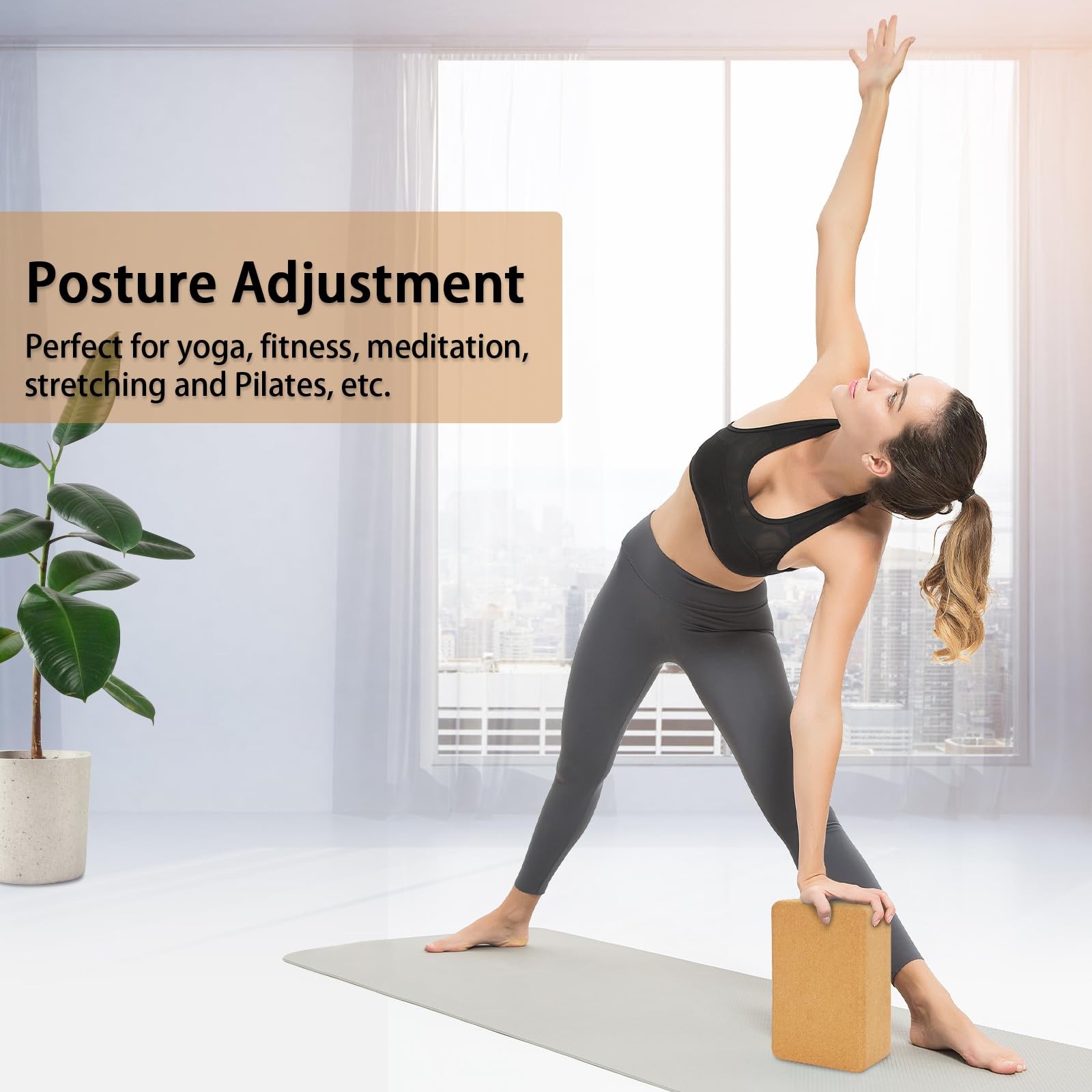 Natural Cork Yoga Block Premium EcoFriendly Balance Brick Pilates Accessory