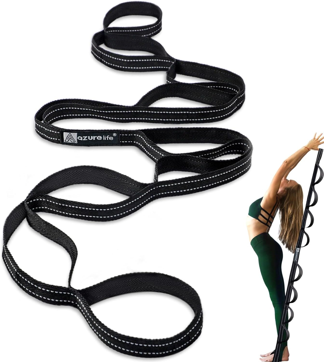 Premium Durable Stretch Straps with Loops, Stretching Strap for Physical Therapy