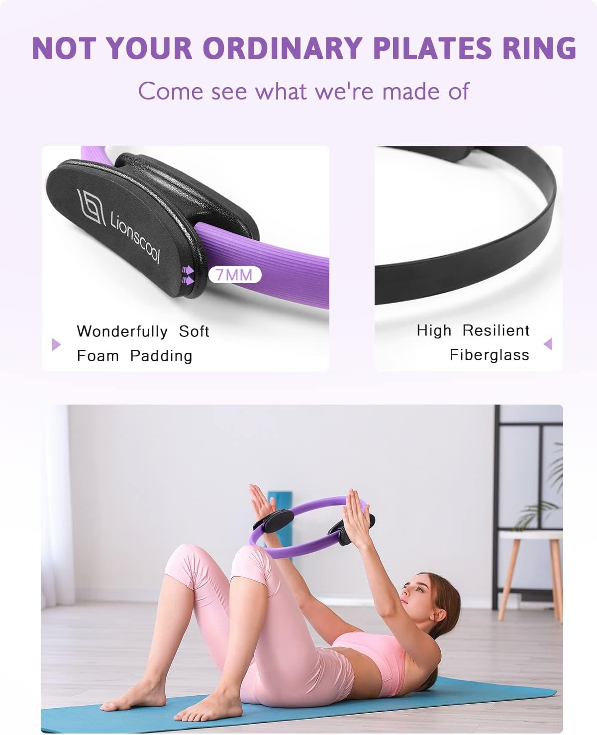 LIONSCOOL Pilates Ring Set – 14&Prime; – Lilac Frost