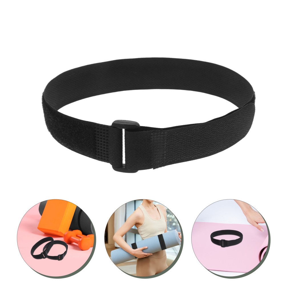 12Pcs Reusable Yoga Mat Straps Black Nylon Adjustable Mat Carriers for Exercise