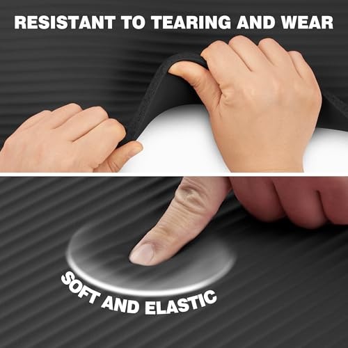 Extra Thick NBR Yoga Mat for Women & Men, 10mm Thick, 72”x24”x10mm Black