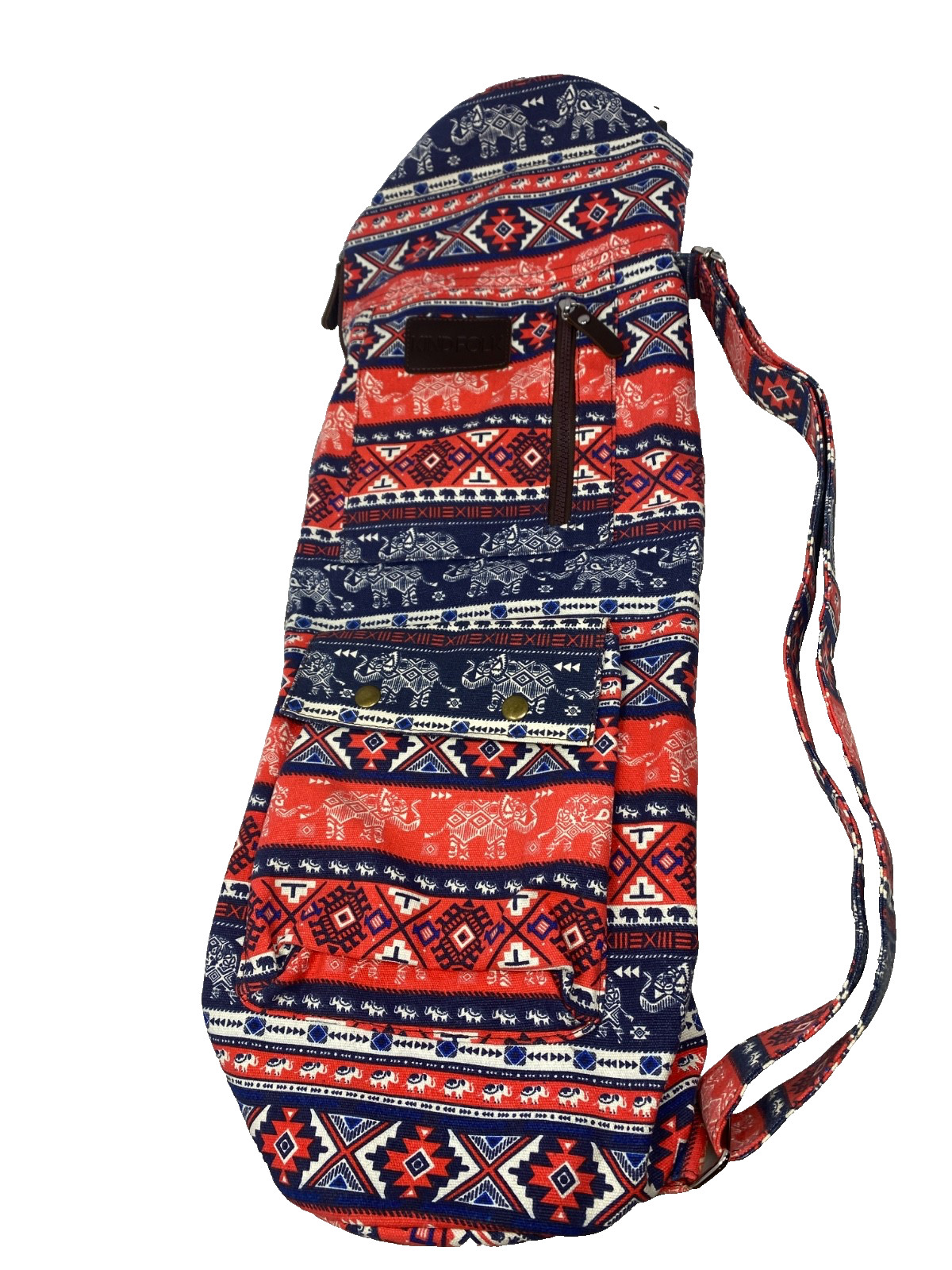 Kindfolk Yoga Duffel Bag Boho Aztec Elephant Canvas Gym Tote Mat Carrier