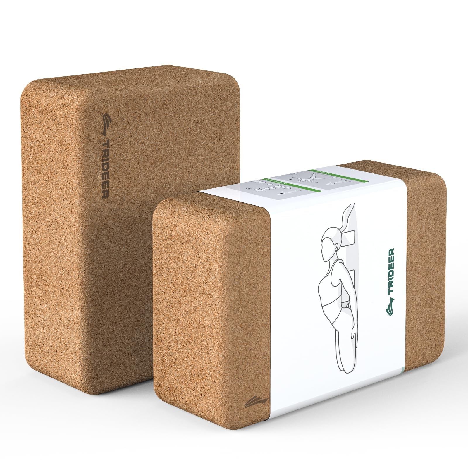 Cork Yoga Blocks, 2 Pack Yoga Blocks Natural Cork, High Density Yoga Block wi…