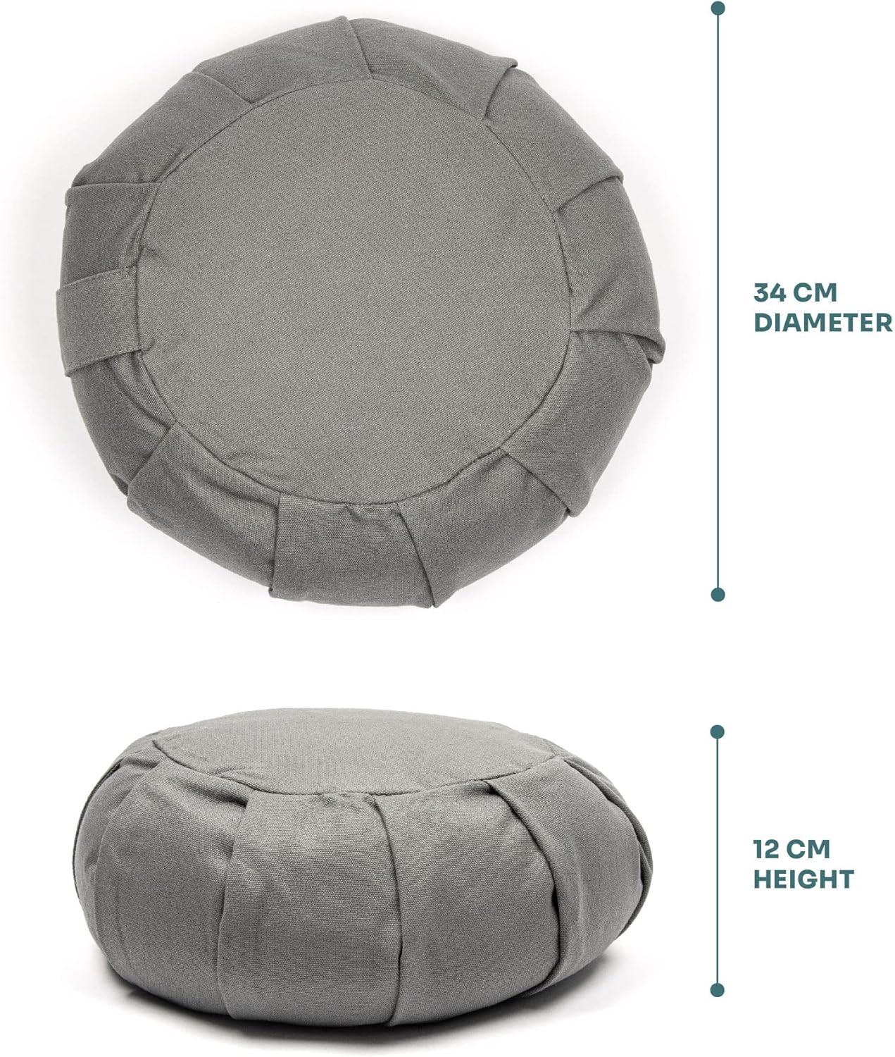 Zafu Yoga Meditation Cushion with Washable Cover – Floor Cushion Pillow with Nat