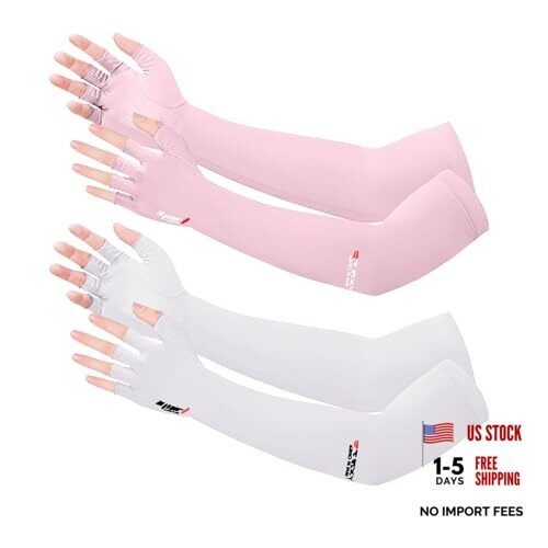 UV Protection Gloves – Non Slip Sunblock Gloves for Summer Outdoor Pink White