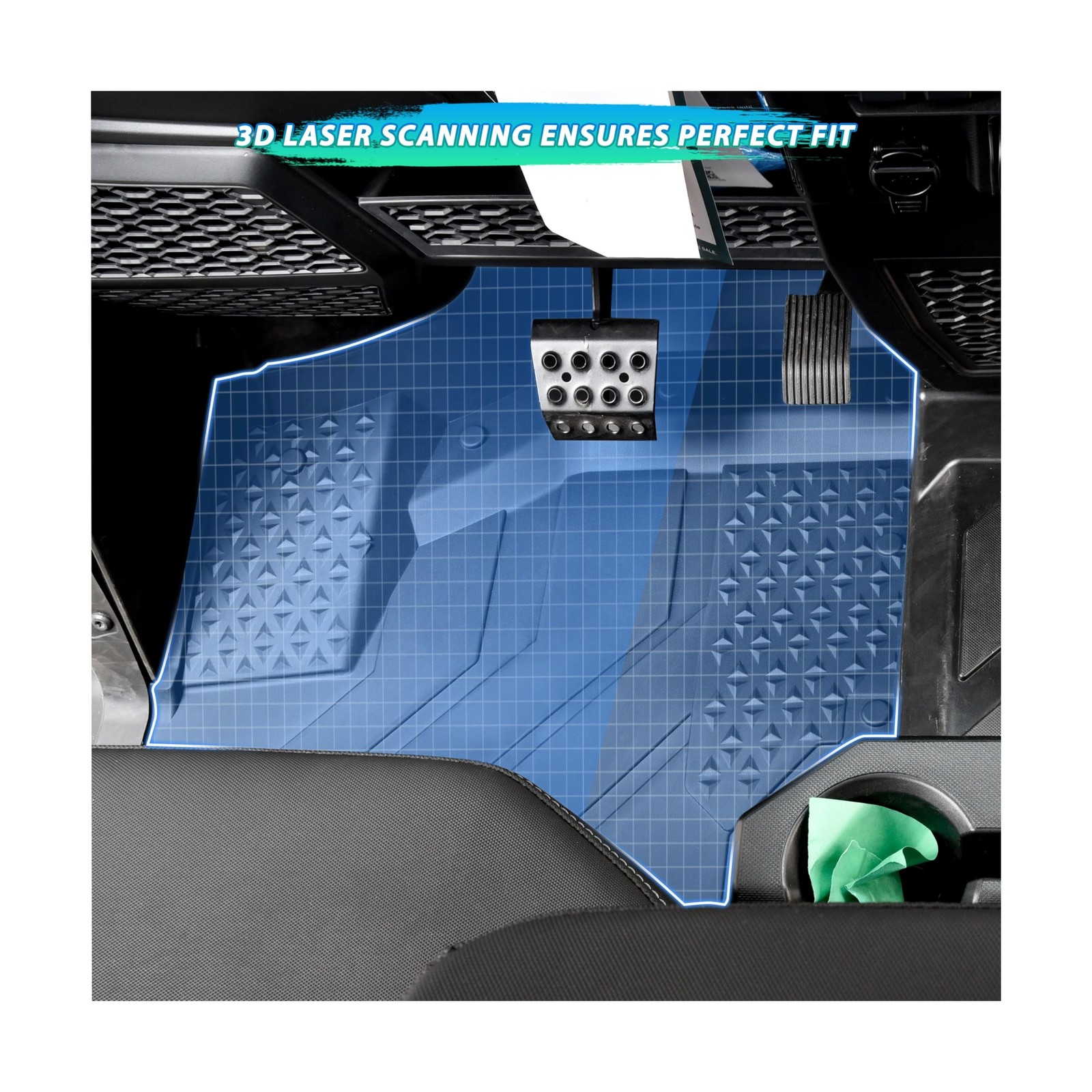 TPE Floor Mats for Polaris Ranger XD 1500, Front Rubber Floor Mat All Weather…